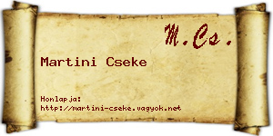 Martini Cseke névjegykártya